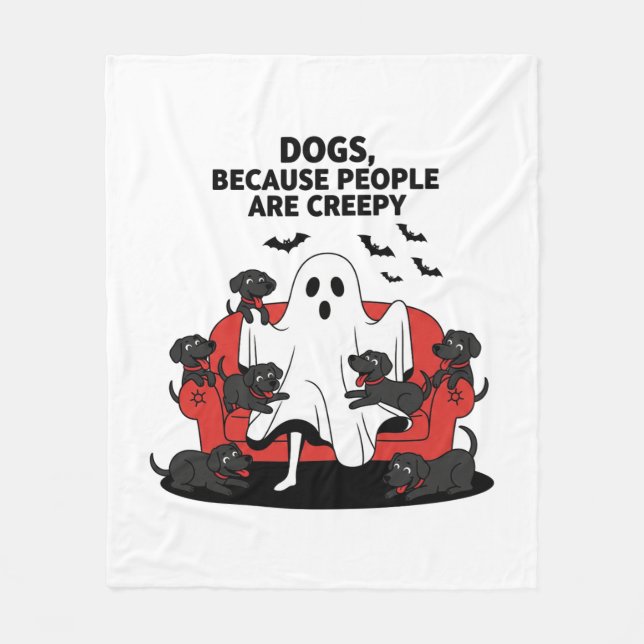 Manta Polar Spooky Halloween Dog Spooky Ghost 23 (Anverso)
