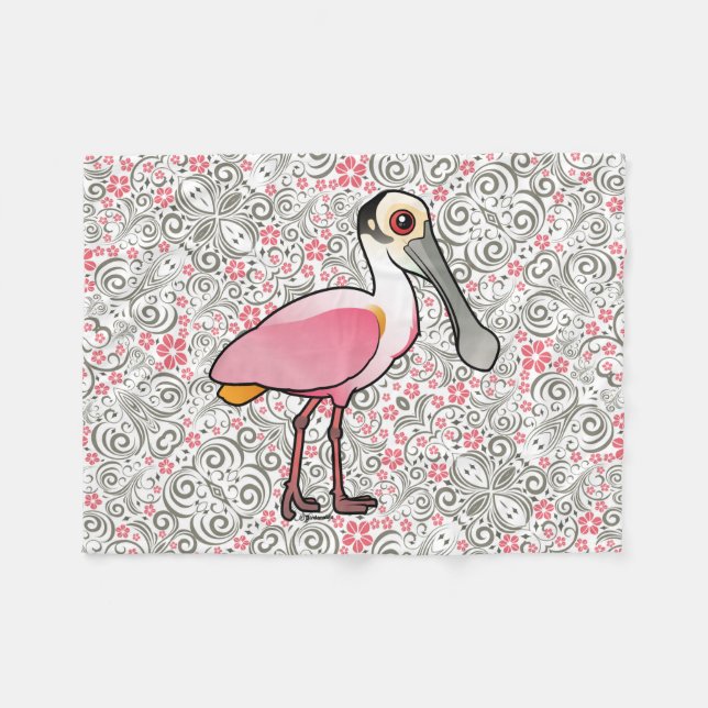Manta Polar Spoonbill rosado de Birdorable (Frente (Horizontal))