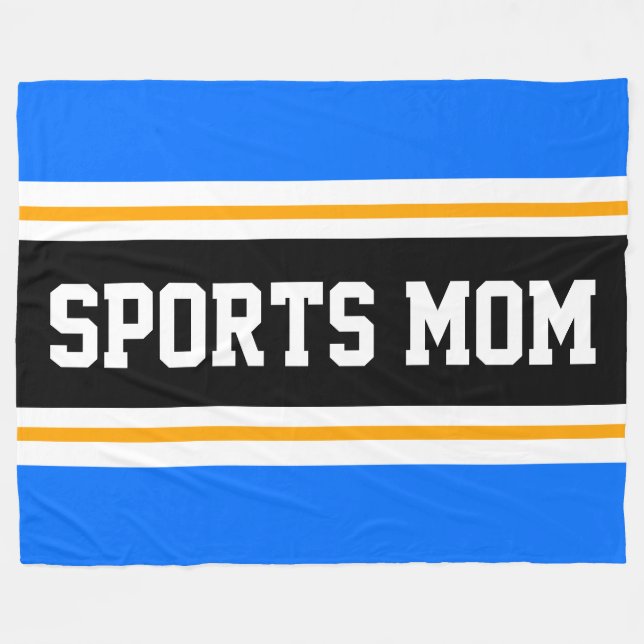 Manta Polar SPORTS MOM Fun Athletic Stripes Black (Frente (Horizontal))