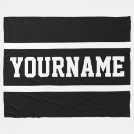Manta Polar Sporty Athletic Black Your Name Text White Stripes