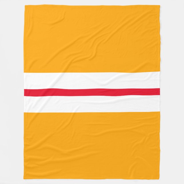 Manta Polar Sporty Bold Amarillo Rojo Blanco Carreras (Anverso)