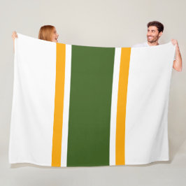 Manta Polar Sporty Wide Forest Green Yellow Carreras Stripes