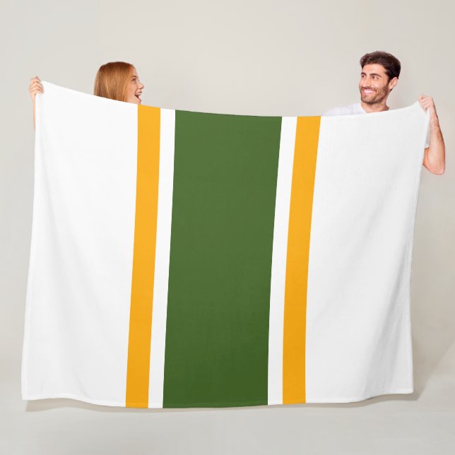 Manta Polar Sporty Wide Forest Green Yellow Carreras Stripes (In situ)