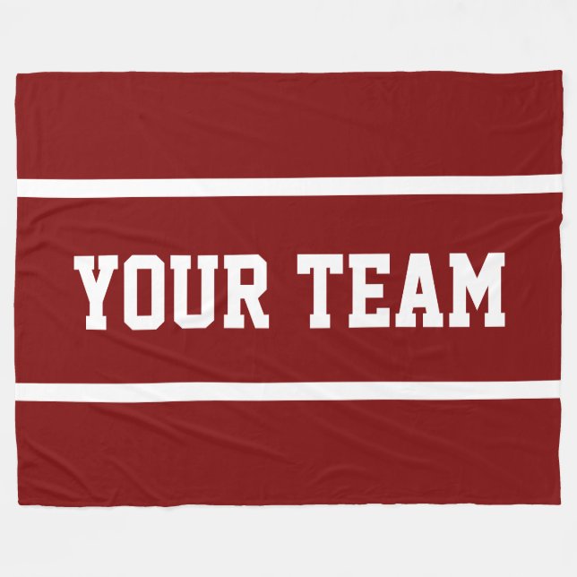 Manta Polar Sporty YOUR TEAM Text Deep Red White Stripes (Frente (Horizontal))
