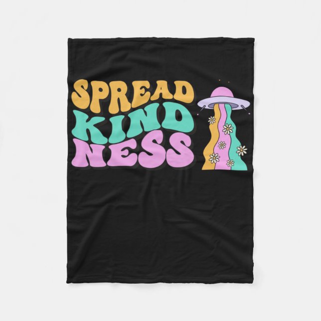 Manta Polar Spread Kindness Pastel Ufo Pegatina Arcoiris (Anverso)