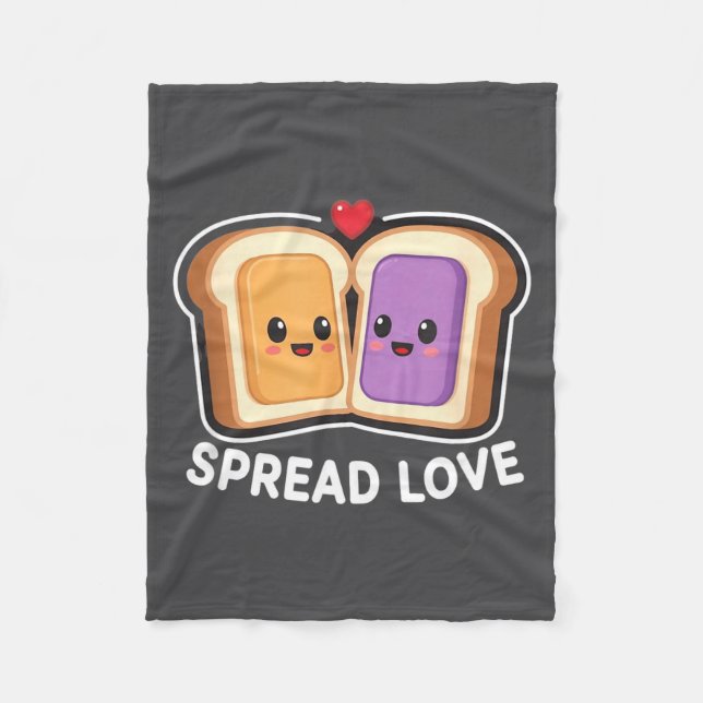 Manta Polar Spread Love Peanut Butter And Jelly Valentine Desi (Anverso)