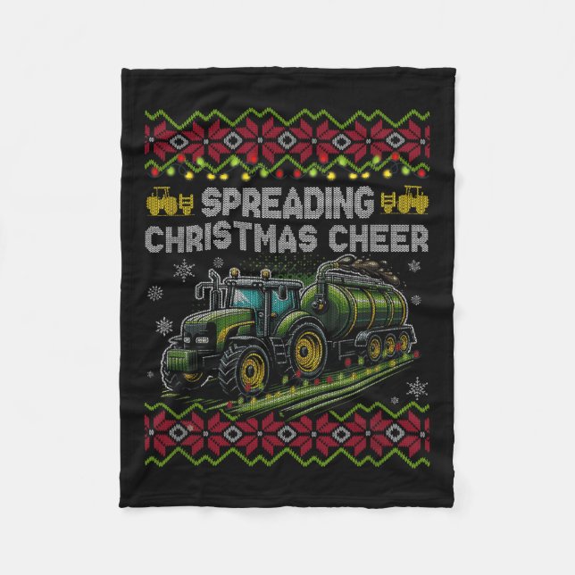 Manta Polar Spreading Christmas Cheer Farming Tractor Ugly Swe (Anverso)