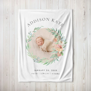 Manta Polar Spring Meadow Floral Baby Photo Stats