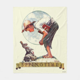 Manta Polar Springtime, muchacho 1935 con el conejito