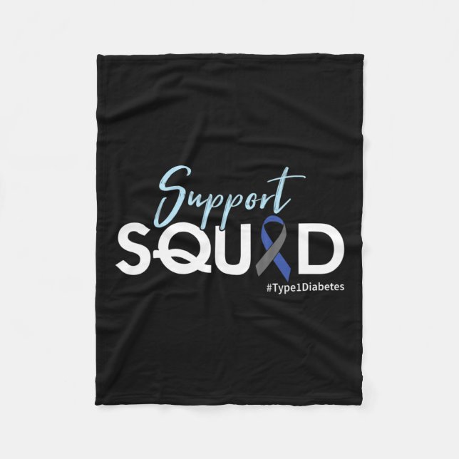 Manta Polar Squad de apoyo - Conciencia sobre la diabetes de t (Anverso)