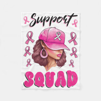 Manta Polar Squad Messy Bun Guerrero Rosa Cáncer de Mama