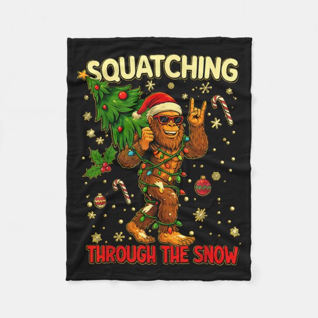 Manta Polar Squatching Through The Snow Funny Bigfoot Xmas Lig (Anverso)