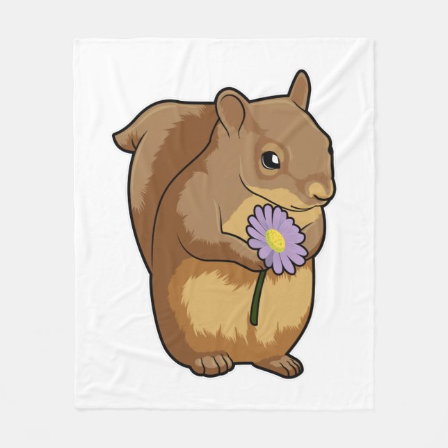 Manta Polar Squirrel with purple Flower (Anverso)