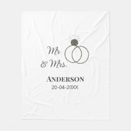 Manta Polar Sr & Sra agregar apellido fecha año favor de boda 