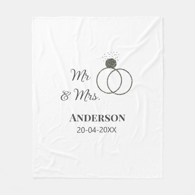 Manta Polar Sr & Sra agregar apellido fecha año favor de boda  (Anverso)