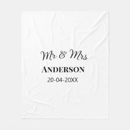 Manta Polar Sr. y Sra. añada apellido fecha año de boda favor 