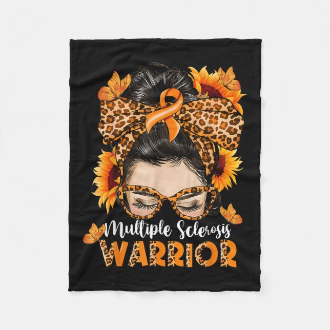 Manta Polar Sra. Múltiple Esclerosis Warrior Awareness Naranja (Anverso)