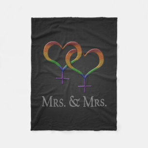 Manta Polar Sra. y Sra. Lesbian Orgullo Símbolos Arcoiris