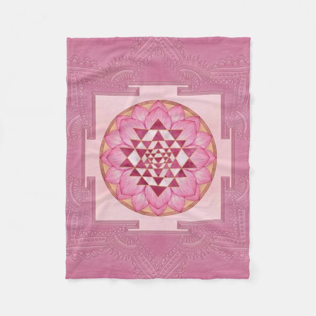 Manta Polar Sri Yantra / Sri Chakra en loto (Anverso)