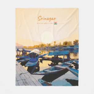 Manta Polar Srinagar, India - Barcas Shikara en el lago Dal