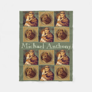 Manta Polar St Anthony personalizado de Padua y del niño Jes