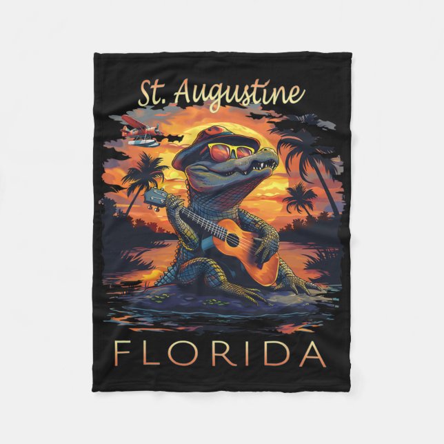 Manta Polar St. Augustine Florida Vacation Cute Alligator  (Anverso)