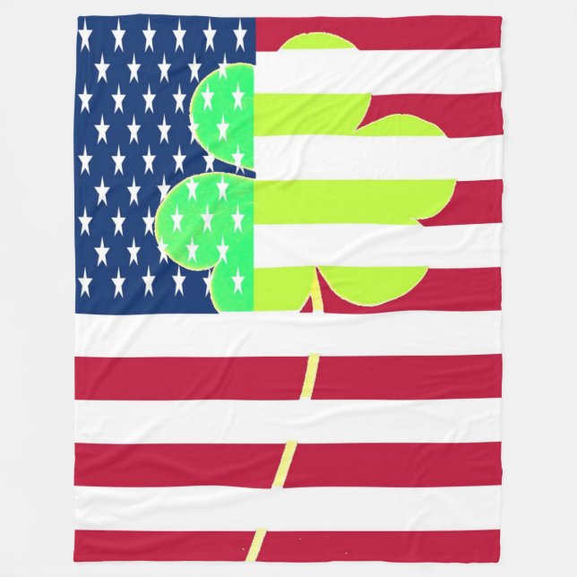 Manta Polar St. Patrick USA Irlanda Shamrock American Flag (Anverso)