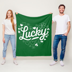 Manta Polar St Patrick's Day Heart Lucky Clover Shamrock