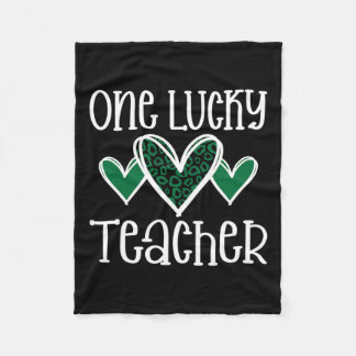 Manta Polar St. Patricks Day Lucky Teacher Leopard Print Heart