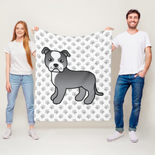 Manta Polar Staffie azul y blanco Perro de dibujos animados li
