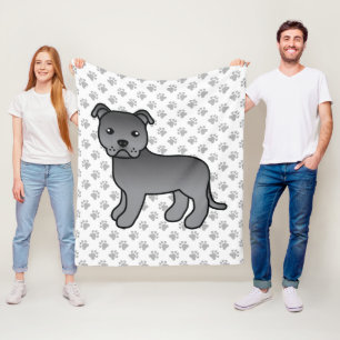 Manta Polar Staffie inglés azul, perro de dibujos animados lin