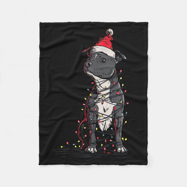Manta Polar Staffordshire Bull Terrier Christmas Graphics Dog  (Anverso)