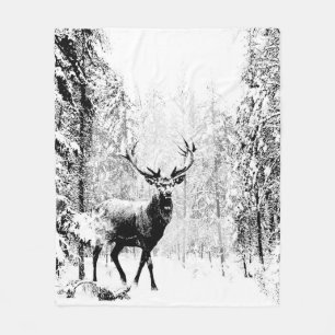 Manta Polar Stag Deer Winter Forest Wildlife Animal Nature Art