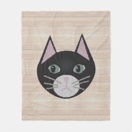 Manta Polar Stained Glass Black Cat, Beige