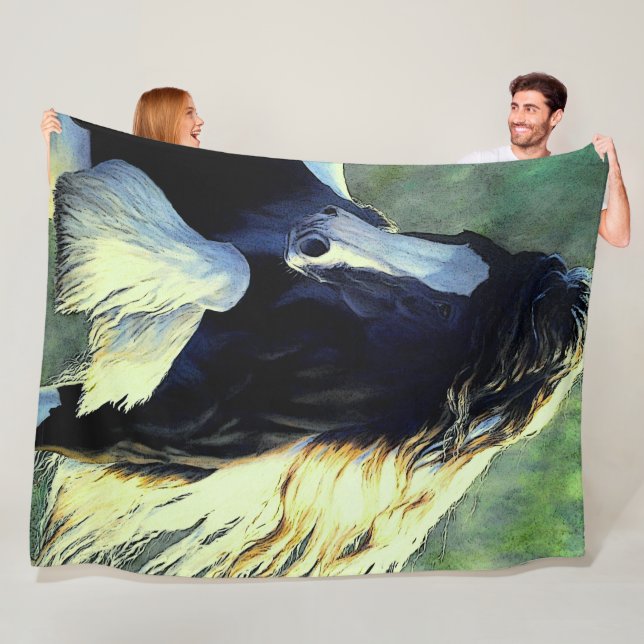 Manta Polar Stallion/caballo de gitano Vanner, pinto blanco y  (In situ)