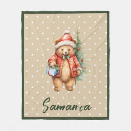 Manta Polar Star pattern christmas bear green beige name