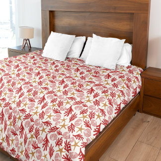 Manta Polar Starfish & Seashells Coastal Fleece Blanket