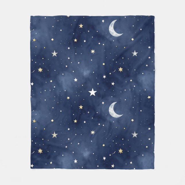 Manta Polar Starry Night Moon Constellations Pattern (Anverso)