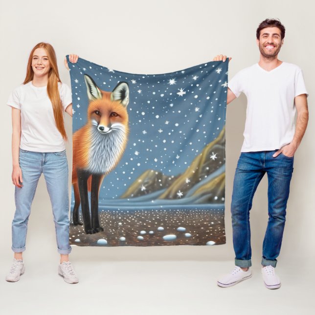 Manta Polar Starry Starry Night Storybook Fox (In situ)