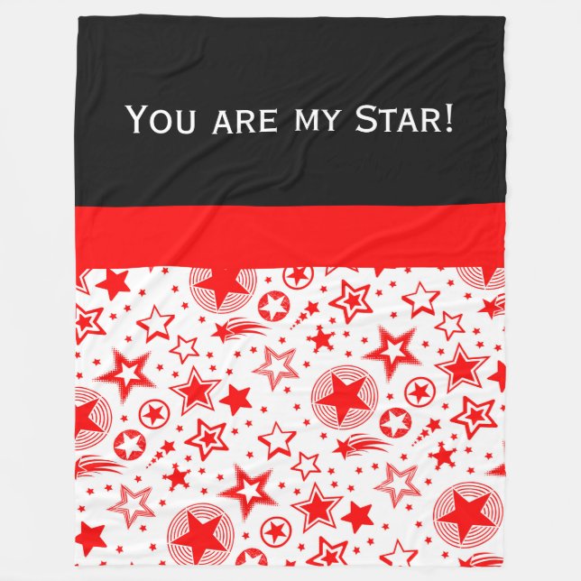 Manta Polar Stars Tattoos rojo + tus ideas (Anverso)