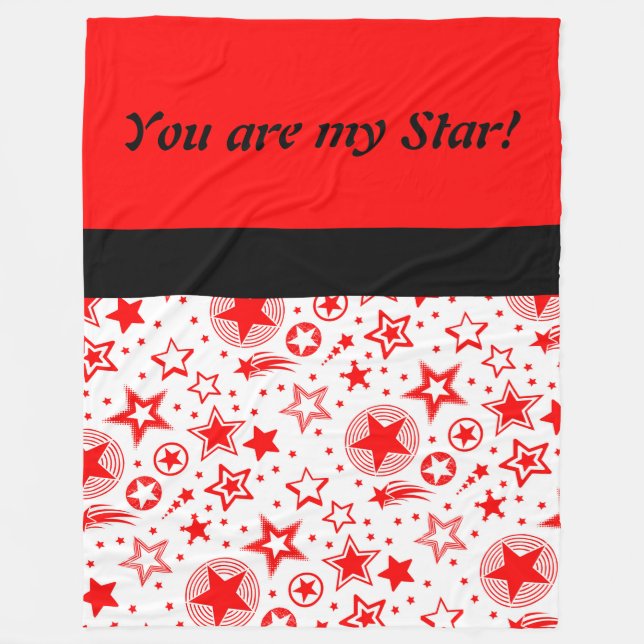 Manta Polar Stars Tattoos rojo + tus ideas (Anverso)