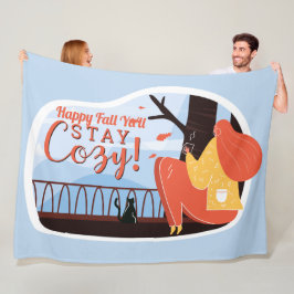 Manta Polar Stay Cosy Cosy Hygge Autumn otoño FolkArt Decor AÑ