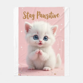 Manta Polar Stay Pawsitive – Diseño adorable de gatito motivad