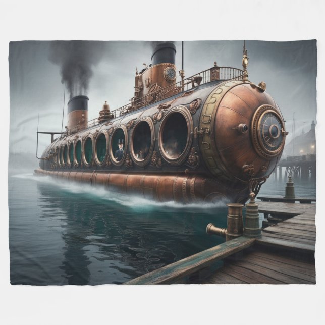 Manta Polar Steampunk Submersible Ocean-liner (Frente (Horizontal))