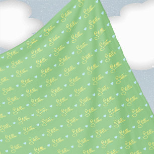 Manta Polar Stella repite nombre personalizado y corazones de