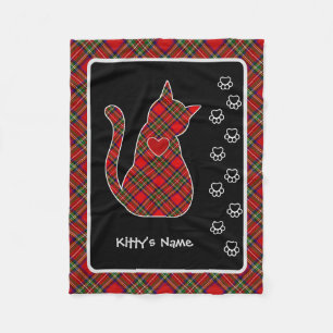 Manta Polar Stewart Tartan Kitty Personalizado