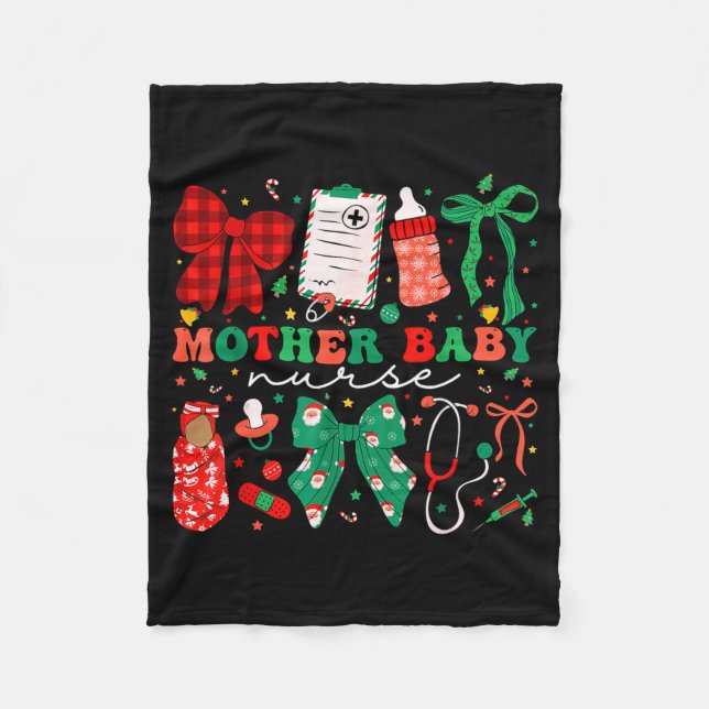 Manta Polar Stpartum Xmas Coquette Mother Baby Nurse Christmas (Anverso)