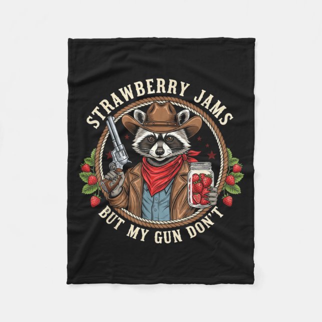Manta Polar Strawberry Jams But My Gun Dont Cowboy Raccoon Fun (Anverso)