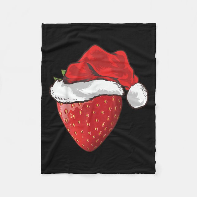 Manta Polar Strawberry Lover Gift Santa Hat Strawberry Christm (Anverso)