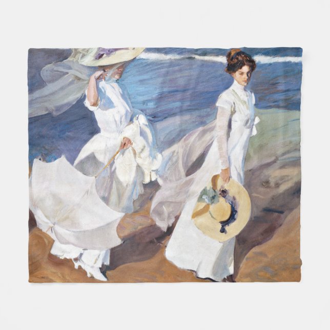 Manta Polar Strolling along the Seashore by Joaquin Sorolla (Frente (Horizontal))